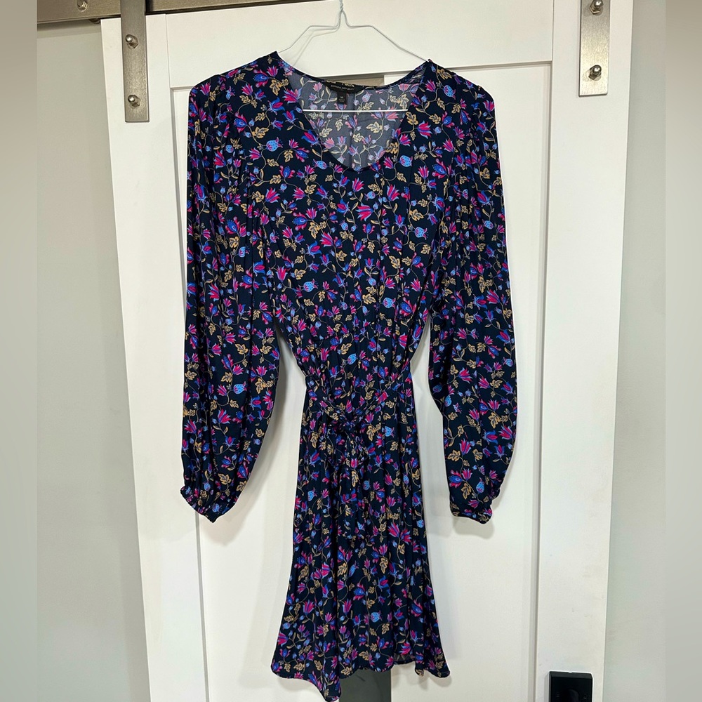 Banana Republic Silky Purple Feather Dress Medium